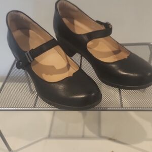 Dansko Black Chunky Heel Mary Jane Shoes